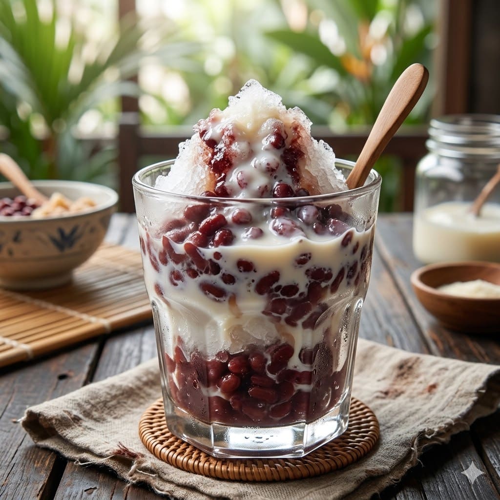 Es Kacang Merah + Santan + Susu